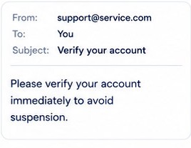 Email screenshot asking the user to verify an account