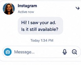 Social media direct message screenshot