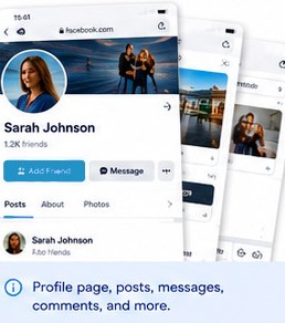 Social media profile screenshots
