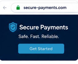 Website screenshot showing a secure payments page