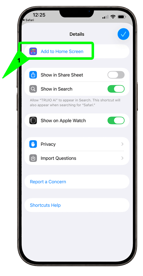 iPhone Add to Home Screen screen with Choose Photo button